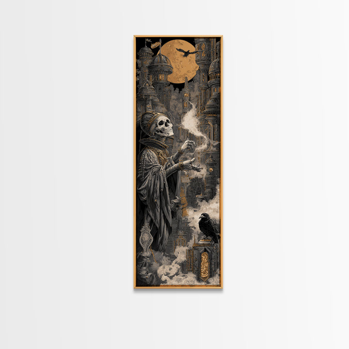 The Candy Corn Kingdom, Biomechanical Horror Art, Tall Narrow Wall Art, Dark Fantasy Wall Art, Canvas Print, Halloween Wall Art