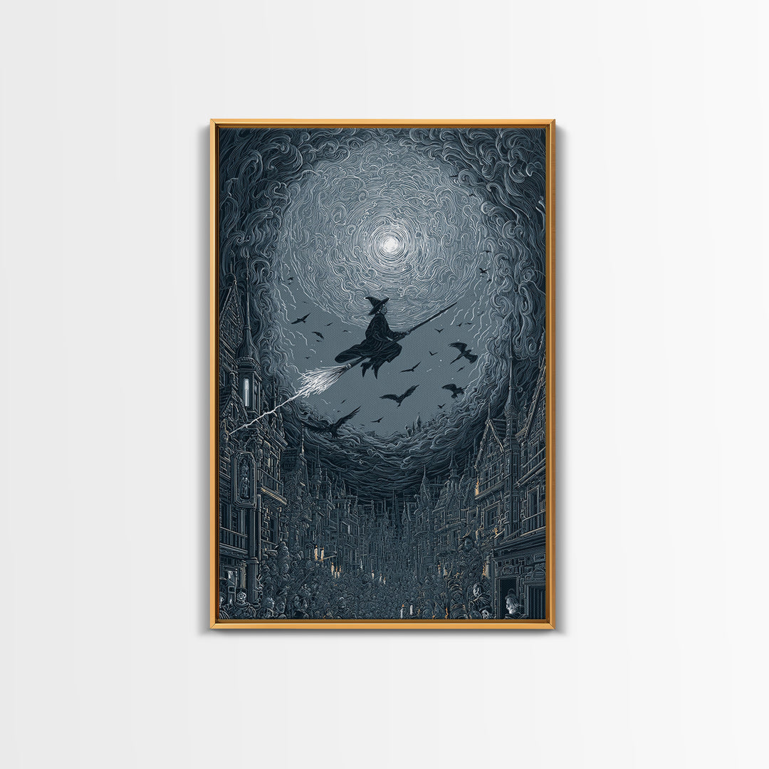 The Cyberpunk Witch, Victorian Macabre Art, Vertical Wall Art, Macabre Wall Art, Canvas Print, Halloween Wall Art, Horror Wall Art