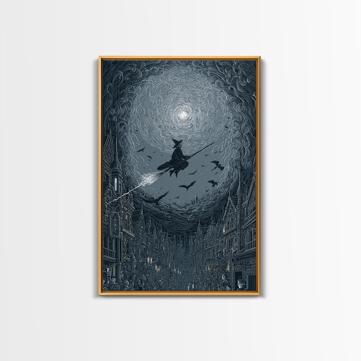 The Cyberpunk Witch, Victorian Macabre Art, Vertical Wall Art, Macabre Wall Art, Canvas Print, Halloween Wall Art, Horror Wall Art