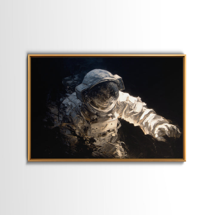 The Astronaut Ghost, Dark Romantic Horror Art, Landscape Wall Art, Macabre Wall Art, Framed Canvas Print, Halloween Wall Art