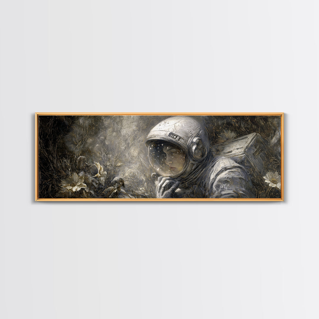 The Astronaut Ghost, Symbolist Dream Art, Extra Wide Wall Art, Gothic Horror Wall Art, Canvas Print, Halloween Wall Art