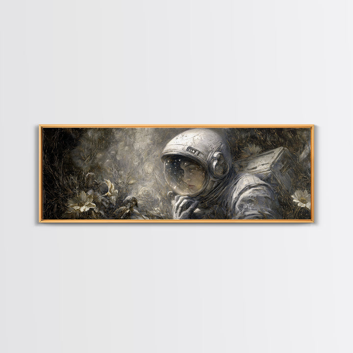 The Astronaut Ghost, Symbolist Dream Art, Extra Wide Wall Art, Gothic Horror Wall Art, Canvas Print, Halloween Wall Art
