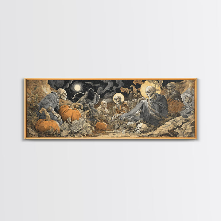 Desert Halloween, Dark Renaissance Art, Extra Wide Wall Art, Dark Fantasy Wall Art, Canvas Print, Halloween Wall Art
