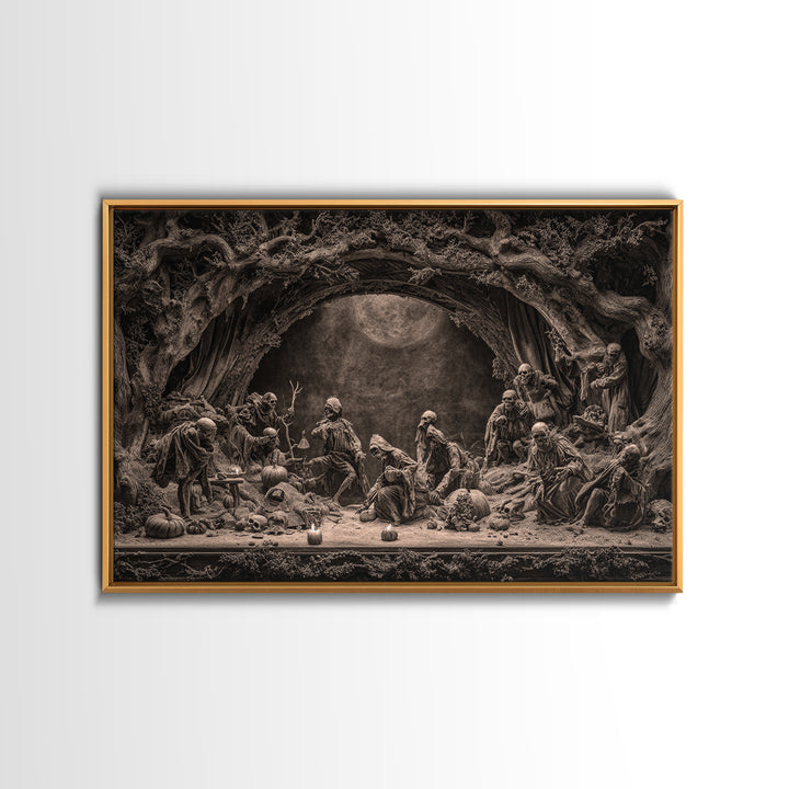Desert Halloween, Baroque Witchcraft Art, Landscape Wall Art, Gothic Horror Wall Art, Canvas Print, Halloween Wall Art