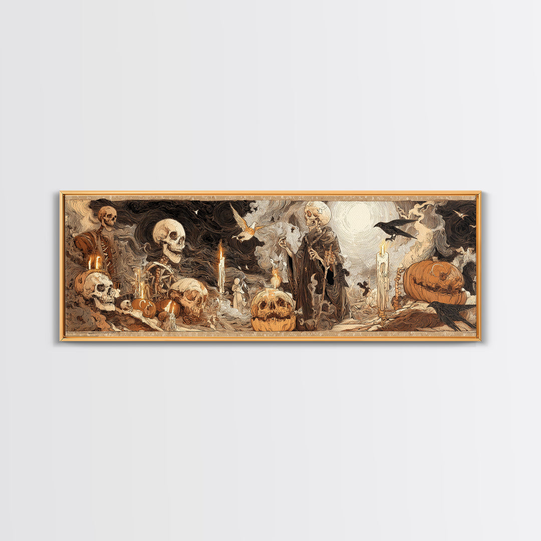 Desert Halloween, Decadent Gothic Art, Extra Wide Wall Art, Dark Halloween Decor, Canvas Print, Halloween Wall Art, Spooky Wall Decor
