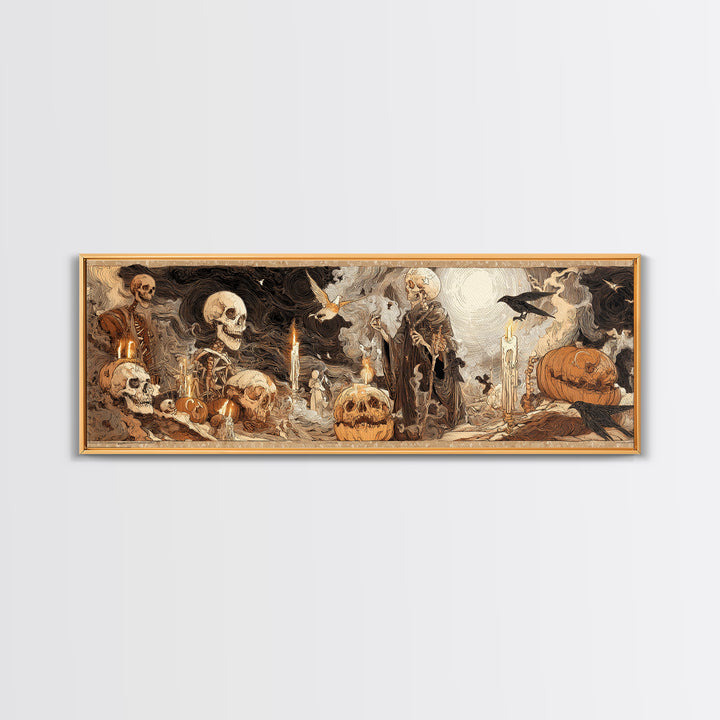 Desert Halloween, Decadent Gothic Art, Extra Wide Wall Art, Dark Halloween Decor, Canvas Print, Halloween Wall Art, Spooky Wall Decor