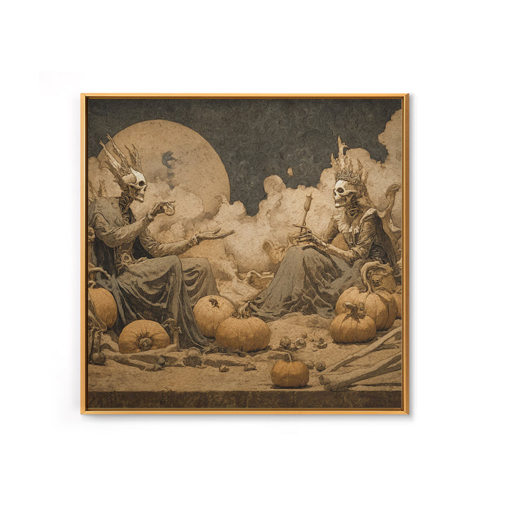 Desert Halloween, Dark Symbolist Art, Square Wall Art, Gothic Horror Wall Art, Framed Canvas Print, Halloween Wall Art
