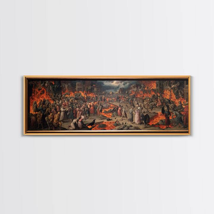 The Volcanic Demon Festival, Danse Macabre Art, Extra Wide Wall Art, Gothic Horror Wall Art, Canvas Print