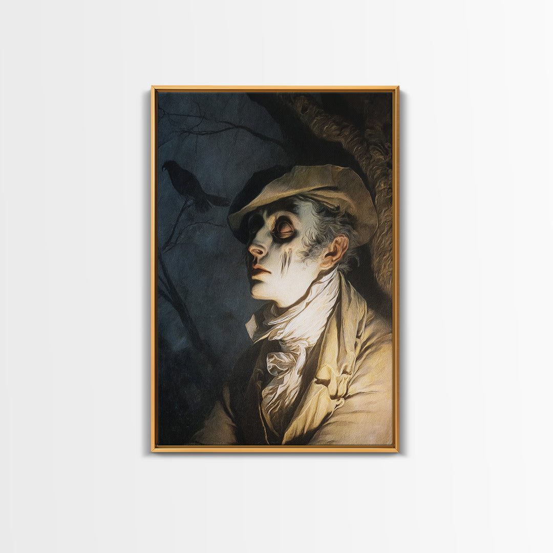 The Upside-Down Cemetery, Gothic Nightmare Art, Vertical Wall Art, Gothic Horror Wall Art, Framed Canvas Print, Halloween Wall Art