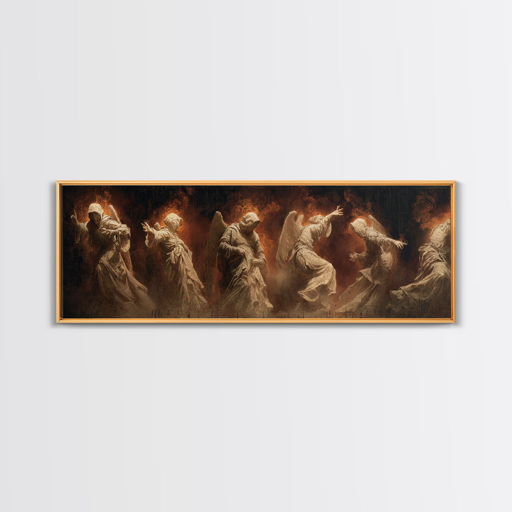 The Infinite Hallway, Visionary Gothic Art, Extra Wide Wall Art, Dark Fantasy Wall Art, Framed Canvas Print, Halloween Wall Art