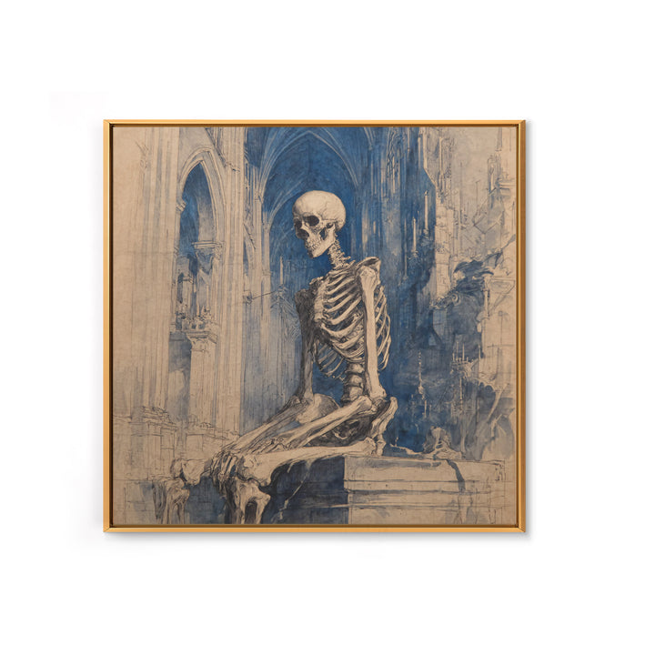 The Cathedral Of Bones, Decadent Gothic Art, Square Wall Art, Gothic Horror Wall Art, Framed Canvas Print, Halloween Wall Art