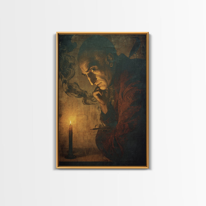 The Town Where Shadows Live, Dark Renaissance Art, Vertical Wall Art, Gothic Horror Wall Art, Canvas Print, Halloween Wall Art
