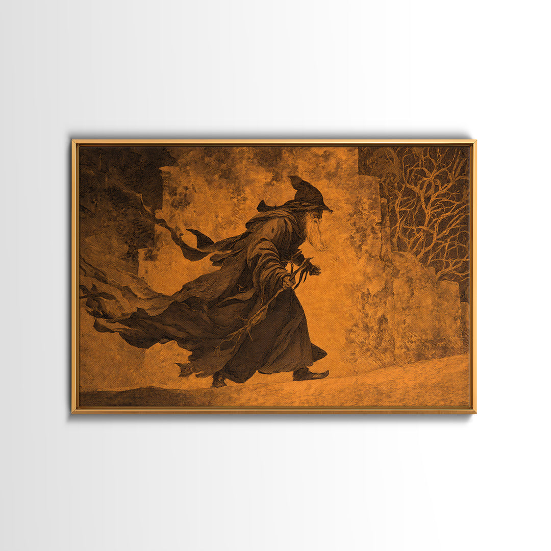 The Town Where Shadows Live, Baroque Witchcraft Art, Landscape Wall Art, Gothic Horror Wall Art, Framed Canvas Print, Halloween Wall Art