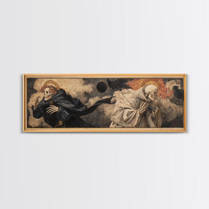 The Eclipse Summoning, Danse Macabre Art, Extra Wide Wall Art, Dark Fantasy Wall Art, Framed Canvas Print