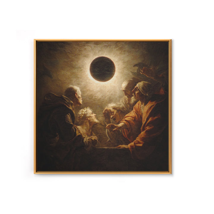 The Eclipse Summoning, Gothic Nightmare Art, Square Wall Art, Dark Halloween Decor, Framed Canvas Print, Halloween Wall Art