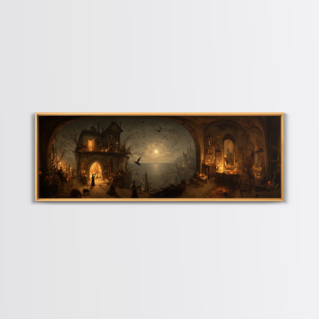 The Last House At The World'S Edge, Northern Renaissance Horror, Extra Wide Wall Art, Dark Halloween Decor, Canvas Print