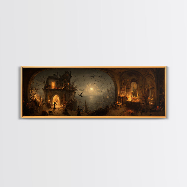 The Last House At The World'S Edge, Northern Renaissance Horror, Extra Wide Wall Art, Dark Halloween Decor, Canvas Print