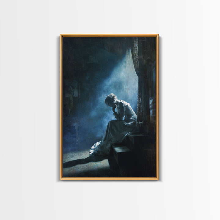 The Last House At The World'S Edge, Gothic Nightmare Art, Vertical Wall Art, Dark Halloween Decor, Canvas Print, Halloween Wall Art