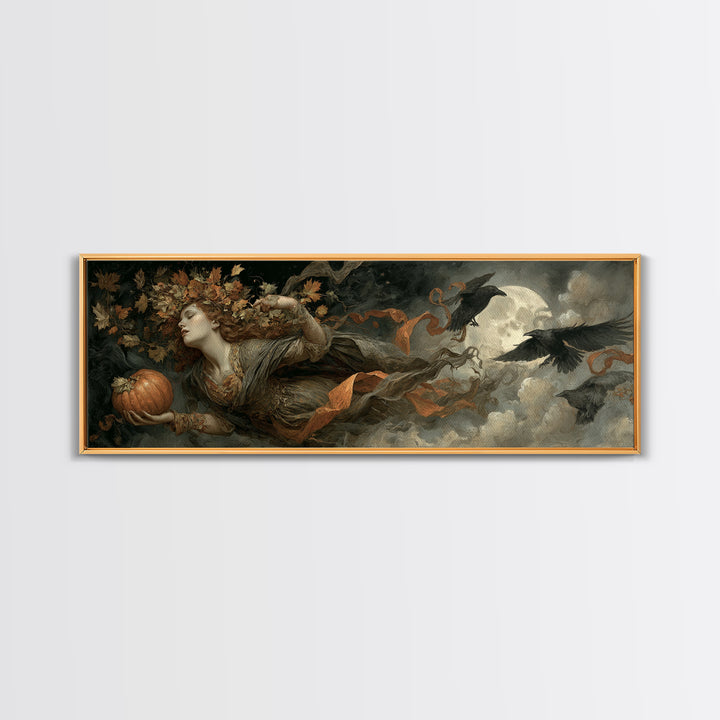 The Personification Of October, Gothic Nightmare Art, Extra Wide Wall Art, Gothic Horror Wall Art, Canvas Print, Halloween Wall Art