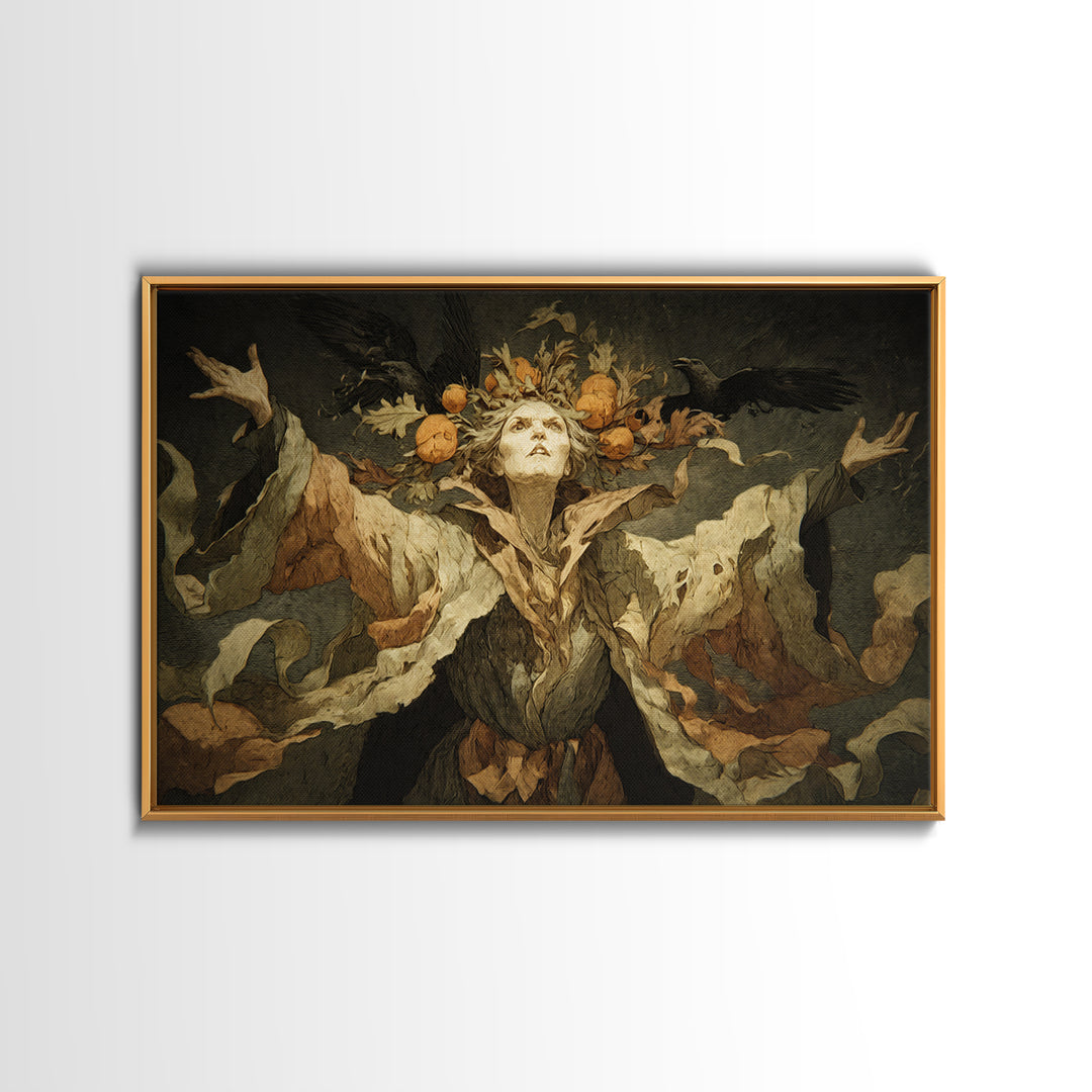 The Personification Of October, Expressionist Nightmare Art, Landscape Wall Art, Dark Fantasy Wall Art, Canvas Print, Halloween Wall Art