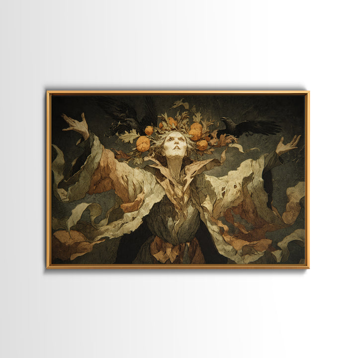 The Personification Of October, Expressionist Nightmare Art, Landscape Wall Art, Dark Fantasy Wall Art, Canvas Print, Halloween Wall Art