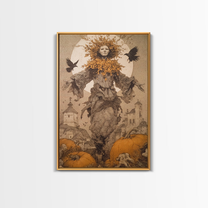 The Personification Of October, Victorian Macabre Art, Vertical Wall Art, Macabre Wall Art, Canvas Print, Halloween Wall Art