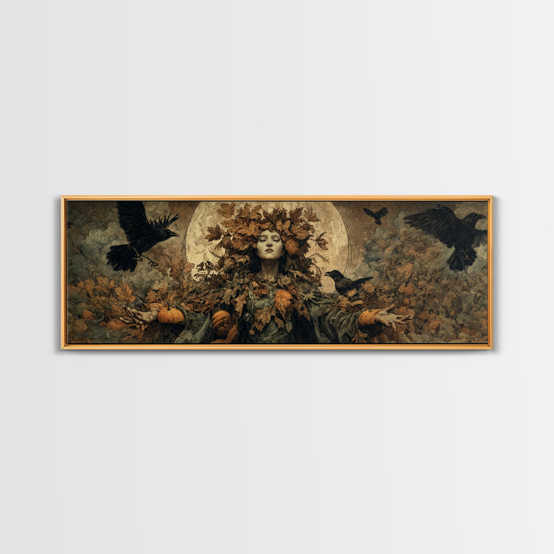 The Personification Of October, Surreal Apocalyptic Art, Extra Wide Wall Art, Gothic Horror Wall Art, Canvas Print