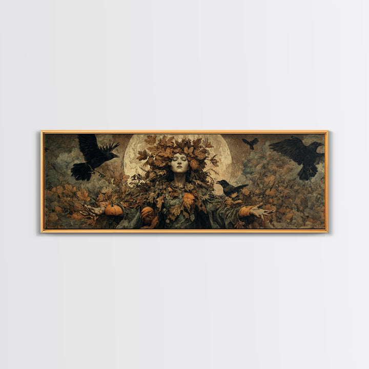 The Personification Of October, Surreal Apocalyptic Art, Extra Wide Wall Art, Gothic Horror Wall Art, Canvas Print