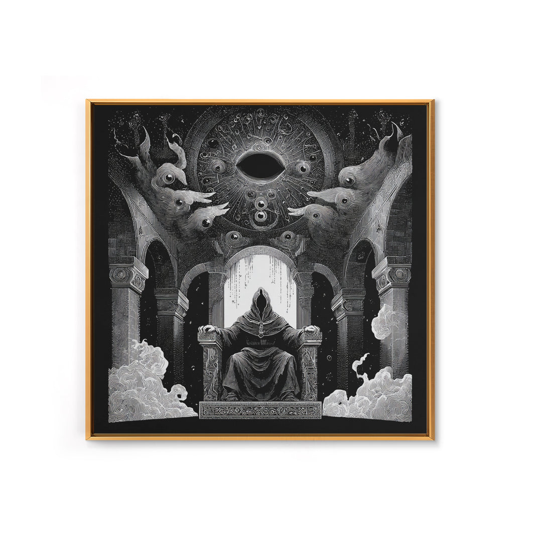 The Dreaming Priest Of The Outer Gate, Symbolist Dream Art, Square Wall Art, Dark Fantasy Wall Art, Canvas Print, Halloween Wall Art