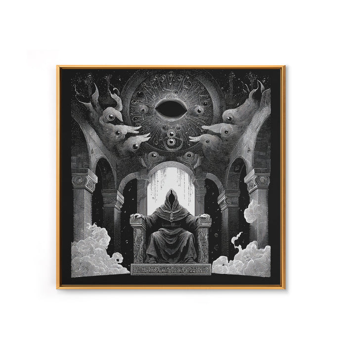 The Dreaming Priest Of The Outer Gate, Symbolist Dream Art, Square Wall Art, Dark Fantasy Wall Art, Canvas Print, Halloween Wall Art