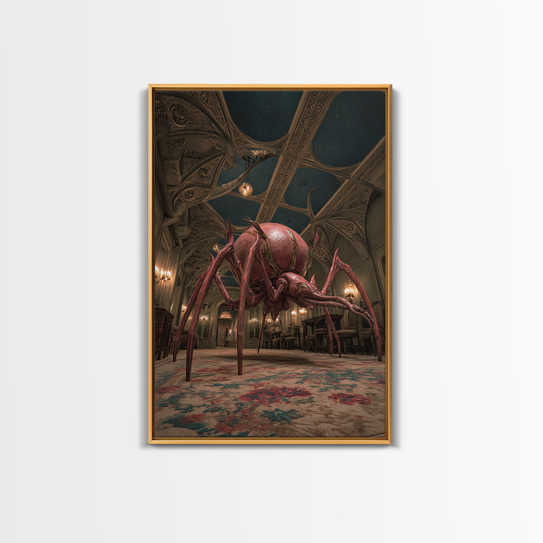 The Crawler Beneath The Floor Of Stars, Ornate Symbolist Art, Vertical Wall Art, Dark Fantasy Wall Art, Canvas Print