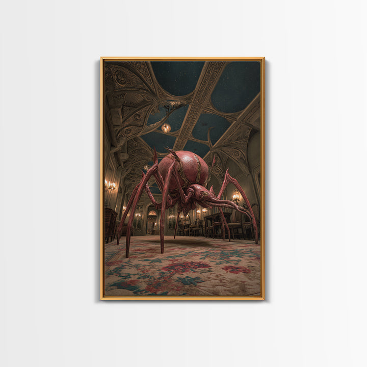 The Crawler Beneath The Floor Of Stars, Ornate Symbolist Art, Vertical Wall Art, Dark Fantasy Wall Art, Canvas Print