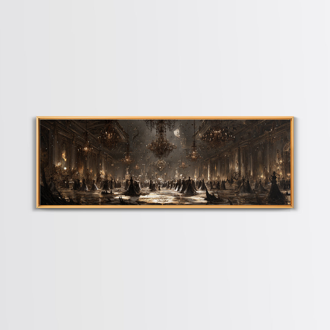 The Ballroom Of Silent Shoggoths, Symbolist Dream Art, Extra Wide Wall Art, Cosmic Horror Art, Canvas Print, Halloween Wall Art