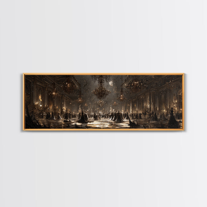 The Ballroom Of Silent Shoggoths, Symbolist Dream Art, Extra Wide Wall Art, Cosmic Horror Art, Canvas Print, Halloween Wall Art