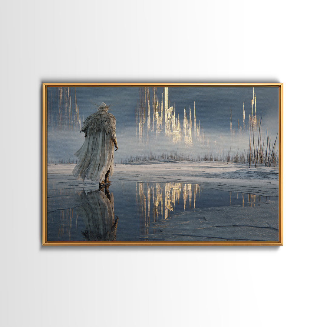 The Frost Beyond Carcosa, Symbolist Gothic Landscape, Landscape Wall Art, Dark Fantasy Wall Art, Canvas Print, Halloween Wall Art