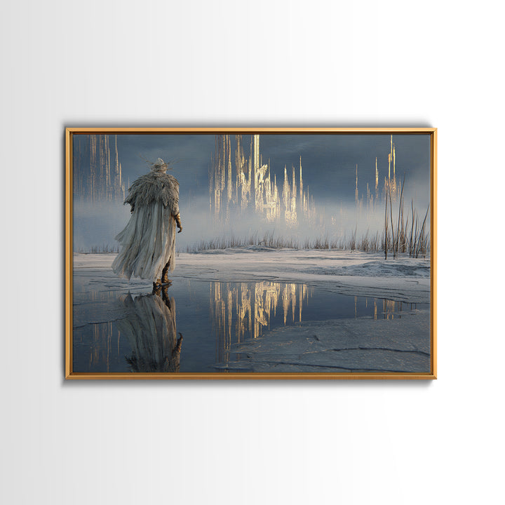 The Frost Beyond Carcosa, Symbolist Gothic Landscape, Landscape Wall Art, Dark Fantasy Wall Art, Canvas Print, Halloween Wall Art