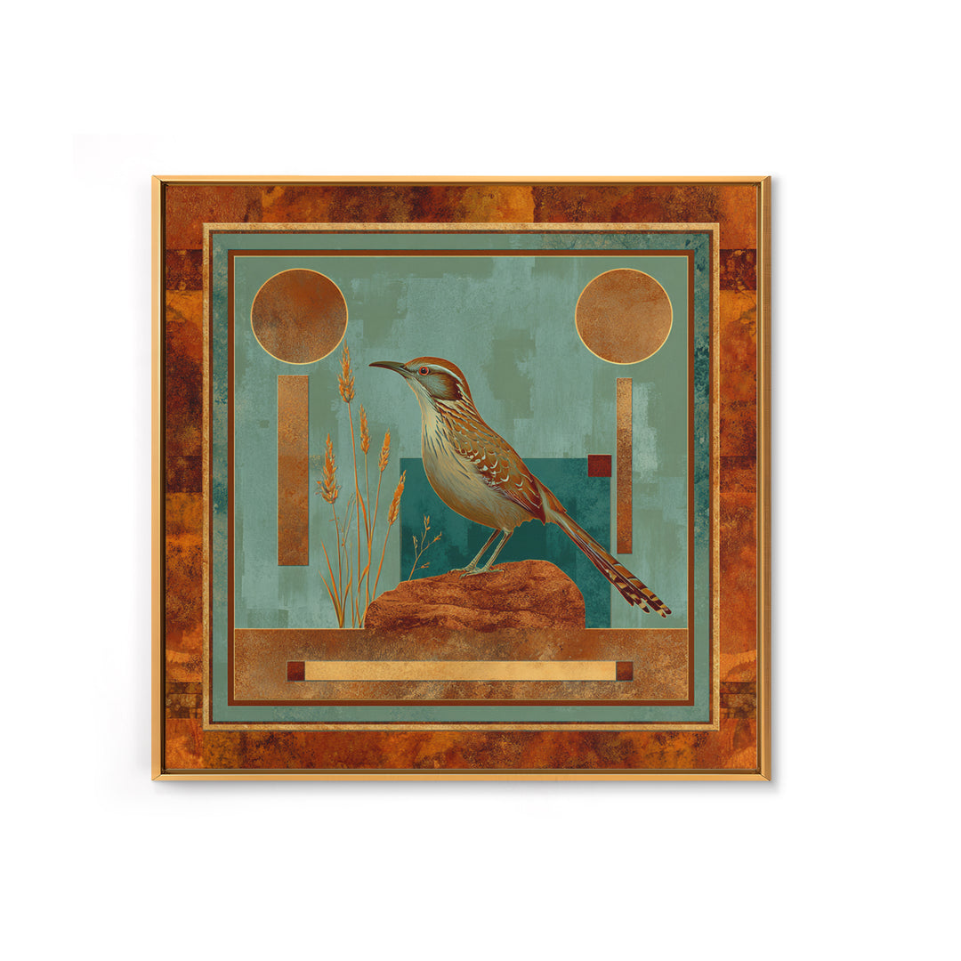 Roadrunner Bird in a Dry Wash Canvas Print, Desert Art, Living Room Art, Southwestern Decor, Watercolor Art, Desert, DES-1x1-14