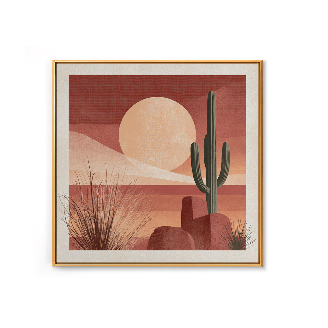 Minimal Beige Sun Canvas Print, Desert Art, Landscape Art, Southwestern Decor, Fine Art, Desert, Art Print, Textured Painting, DES-1x1-22