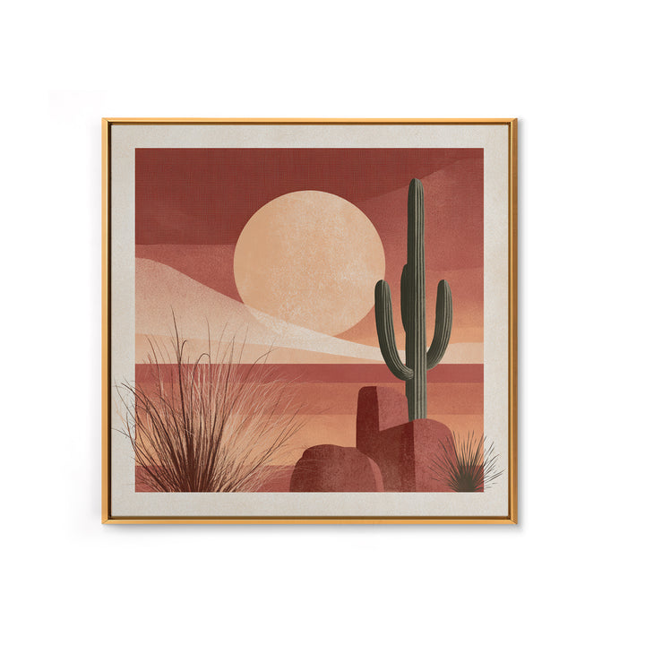 Minimal Beige Sun Canvas Print, Desert Art, Landscape Art, Southwestern Decor, Fine Art, Desert, Art Print, Textured Painting, DES-1x1-22