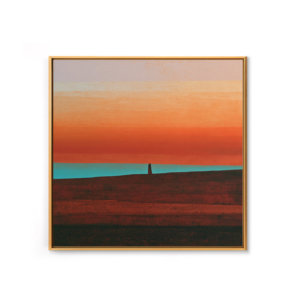 Abstract Heatwave Horizon Framed Canvas Print, Desert Art, Contemporary Art, Southwestern Decor, Fine Art, Desert, Original Art, DES-1x1-37