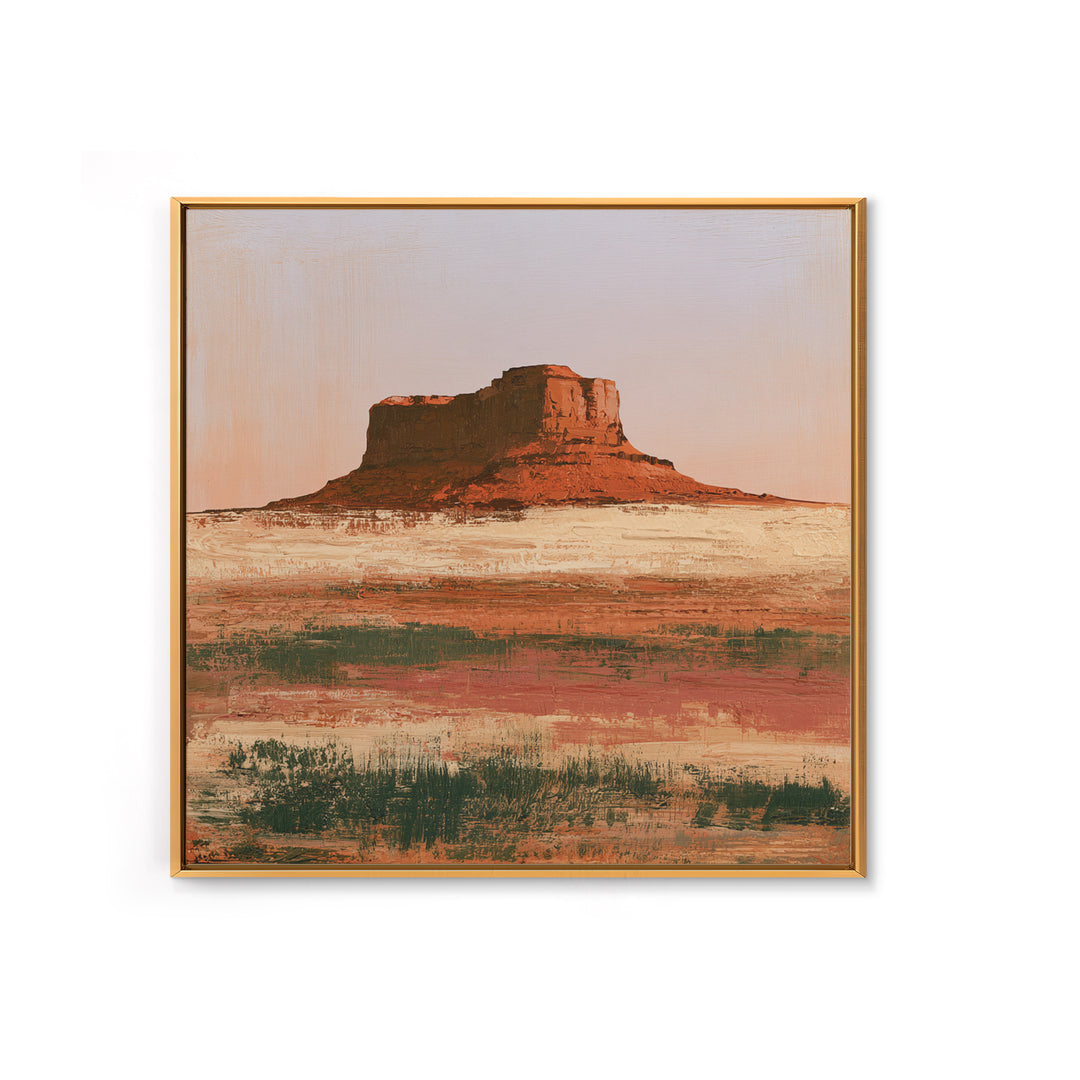 Abstract Mesa Landscape Framed Canvas Print, Desert Art, Gallery Decor, Southwestern Decor, Fine Art, Desert, Home Decor, DES-1x1-51