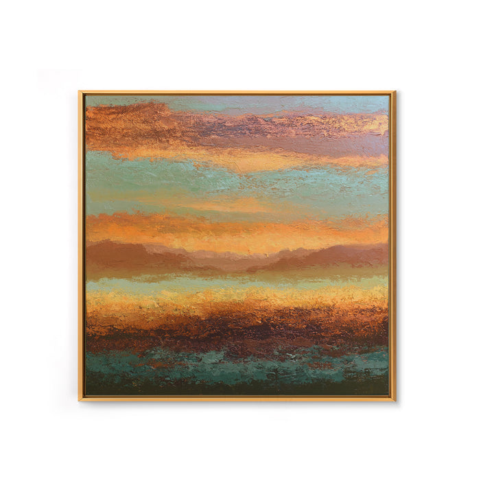 Abstract Heatwave Horizon Framed Canvas Print, Desert Art, Contemporary Art, Southwestern Decor, Fine Art, Desert, Original Art, DES-1x1-61