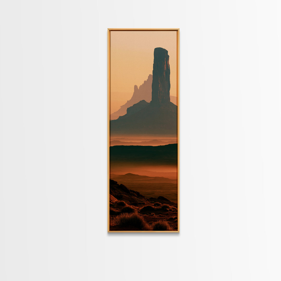 Monument Valley Silhouette Canvas Print, Desert Art, Wall Decor, Southwestern Decor, Fine Art, Desert, Living Room Decor, DES-1x3-21