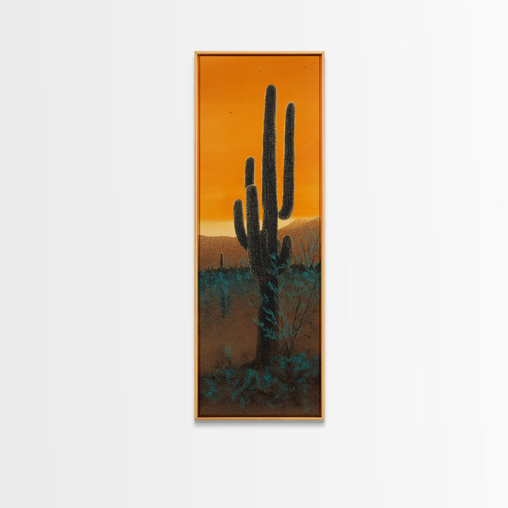 Sandstone Canyon with Dramatic Light Beam Framed Canvas Print, Desert Art, Modern Wall Art, Southwestern Decor, Desert, DES-1x3-52