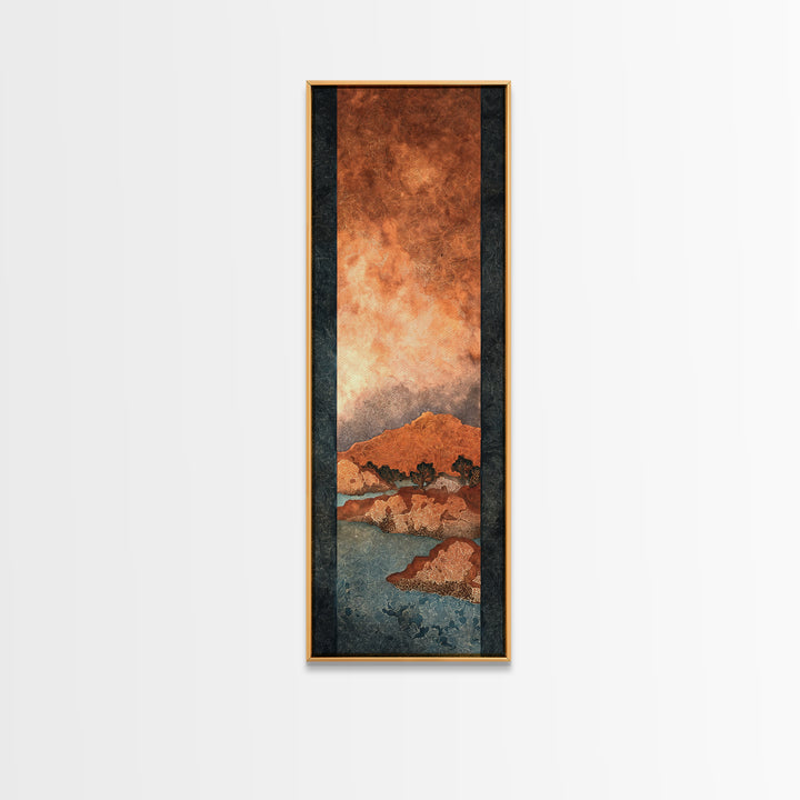 Ancient Desert Petroglyph Design Canvas Print, Desert Art, Print, Southwestern Decor, Fine Art, Desert, Watercolor Painting, DES-1x3-57