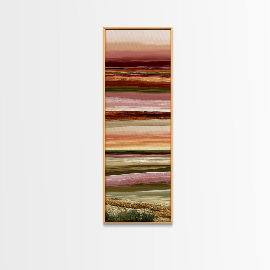 Abstract Heatwave Horizon Canvas Print, Desert Art, Western Decor, Southwestern Decor, Oil Painting, Desert, Modern Decor, DES-1x3-73