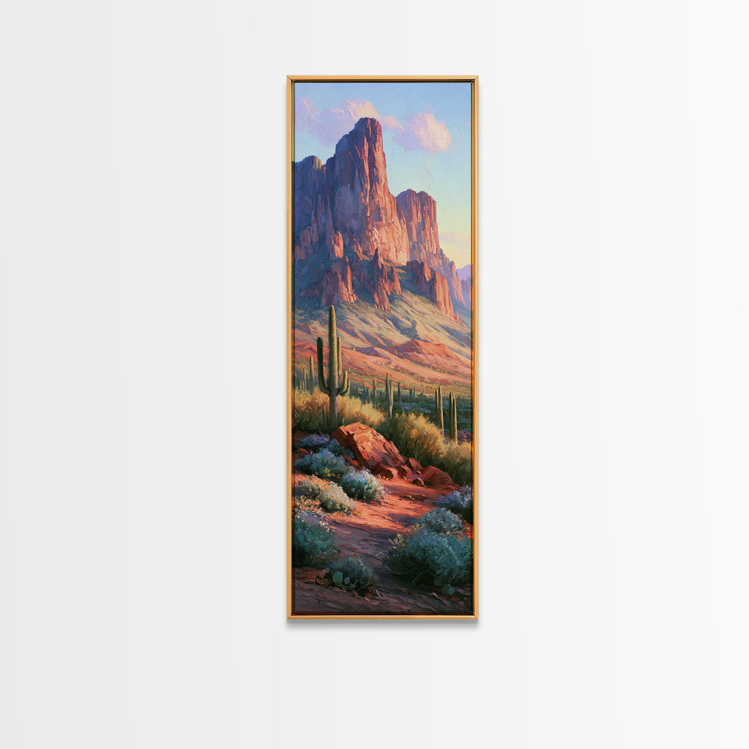 Wind Carved Dune Patterns from Above Framed Canvas Print, Desert Art, Original Painting, Southwestern Decor, Fine Art, Desert, DES-1x3-8