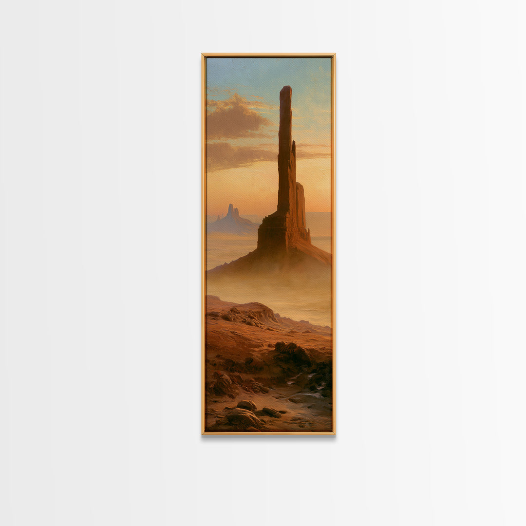 Monument Valley Silhouette Canvas Print, Desert Art, Printable Art, Southwestern Decor, Watercolor Art, Desert, DES-1x3-93