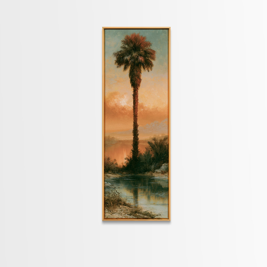 Palm Oasis Reflected Canvas Print, Desert Art, Printable Wall Art, Southwestern Decor, Fine Art, Desert, Modern Wall Art, DES-1x3-99
