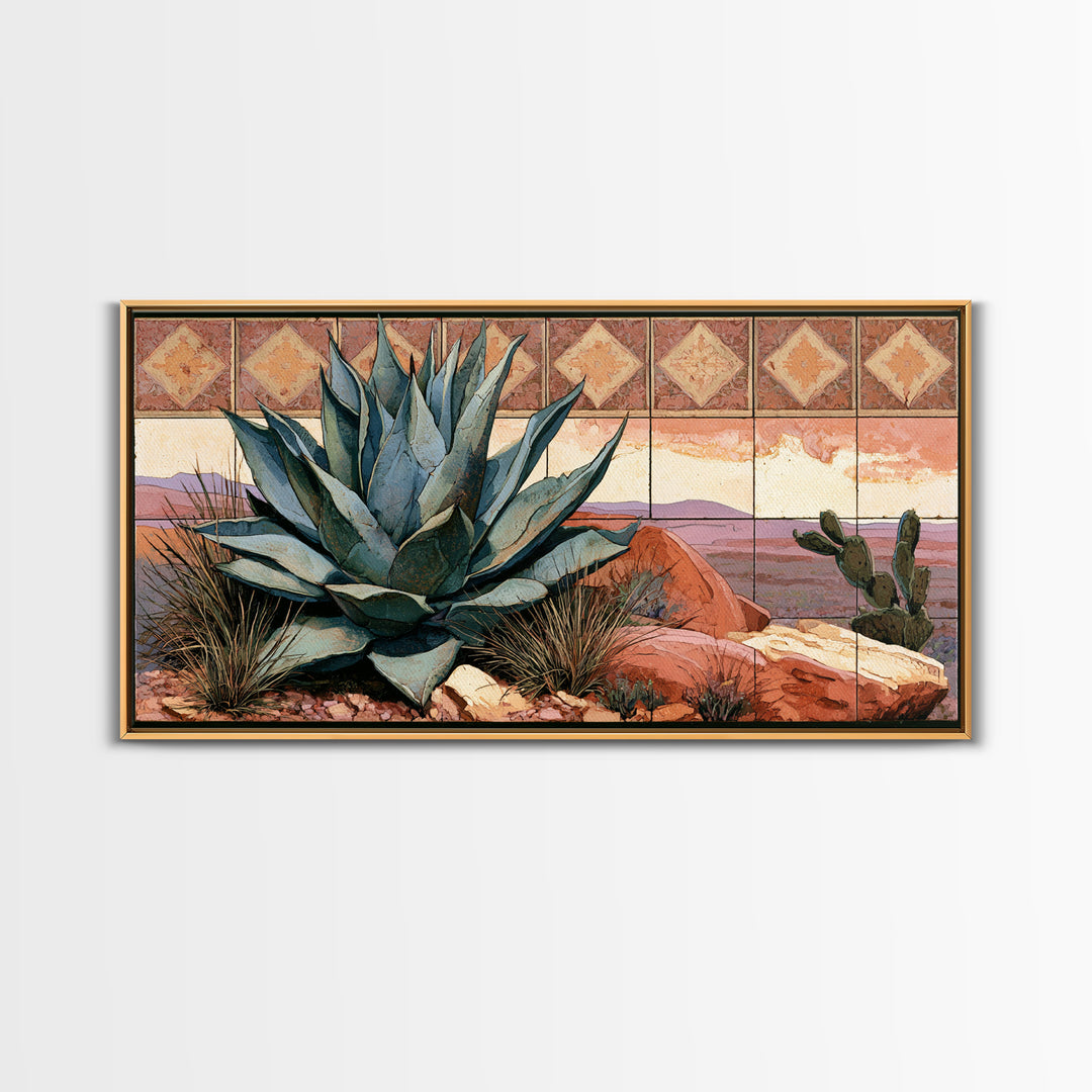 Agave Plant Closeup Canvas Print, Desert Art, Minimalist Decor, Southwestern Decor, Fine Art, Desert, Boho, Original Art, DES-2x1-44